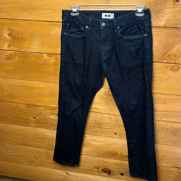 Joseph Abboud Mens Denim Blue Jeans Size 33x30 Slim Fit Dark Wash Black casual‎ - Picture 1 of 12